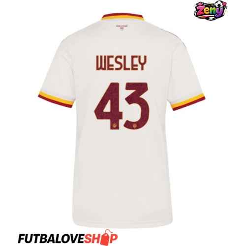 Dres AS Roma Wesley Franca #43 Preč pre Ženy 2026-27 Krátky Rukáv
